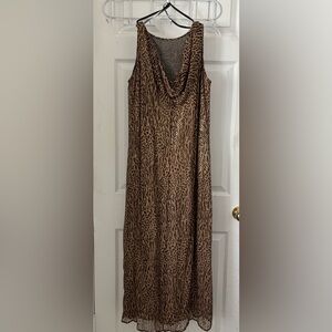 Leopard Print Sequin Skirt